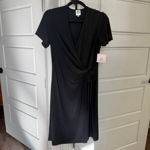 Anne Klein Short Sleeve Faux Wrap Mini Dress